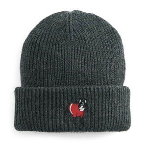 ...Chaps Beanie Hat Gray with Dog Fleece Lined